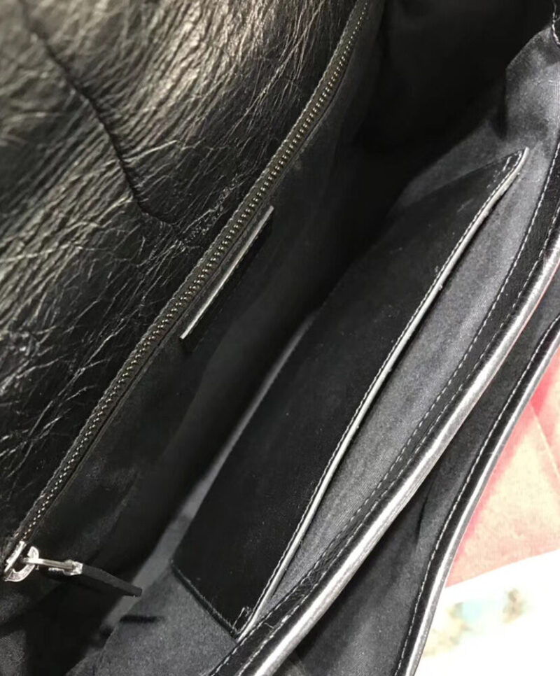 Saint Laurent Niki Medium Shiny Waxy Quilted Shoulder Bag 498894 Black